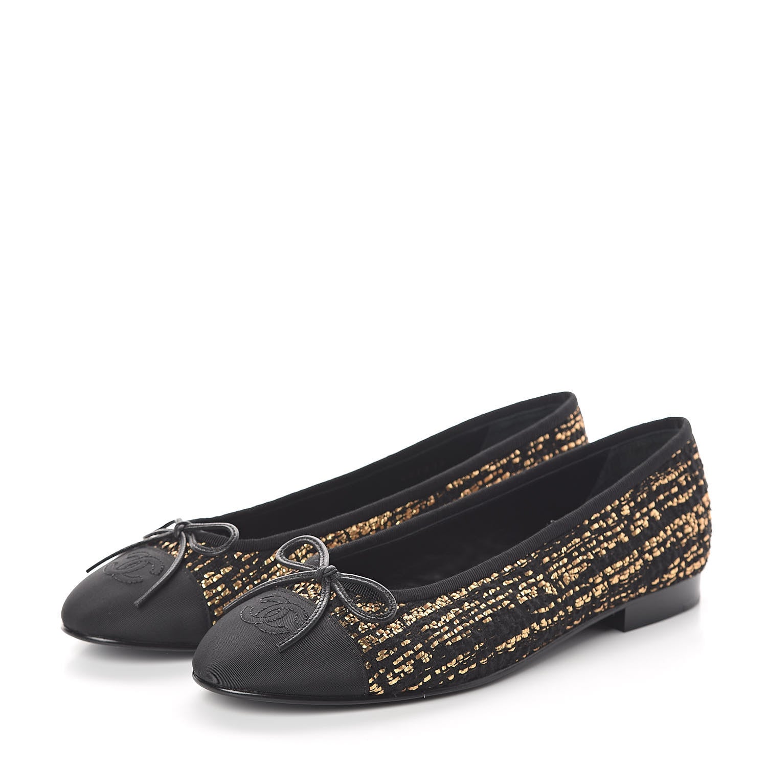 Chanel Tweed Flannel Cap Toe Ballerina Flats 39 3 of 7
