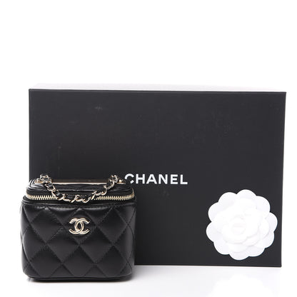 Chanel Lambskin Quilted Trendy Mini Vanity Case With Chain Black 9 of 9