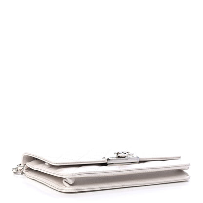 Chanel Iridescent Caviar Quilted Golden Class Wallet On Chain WOC White 3 of 4