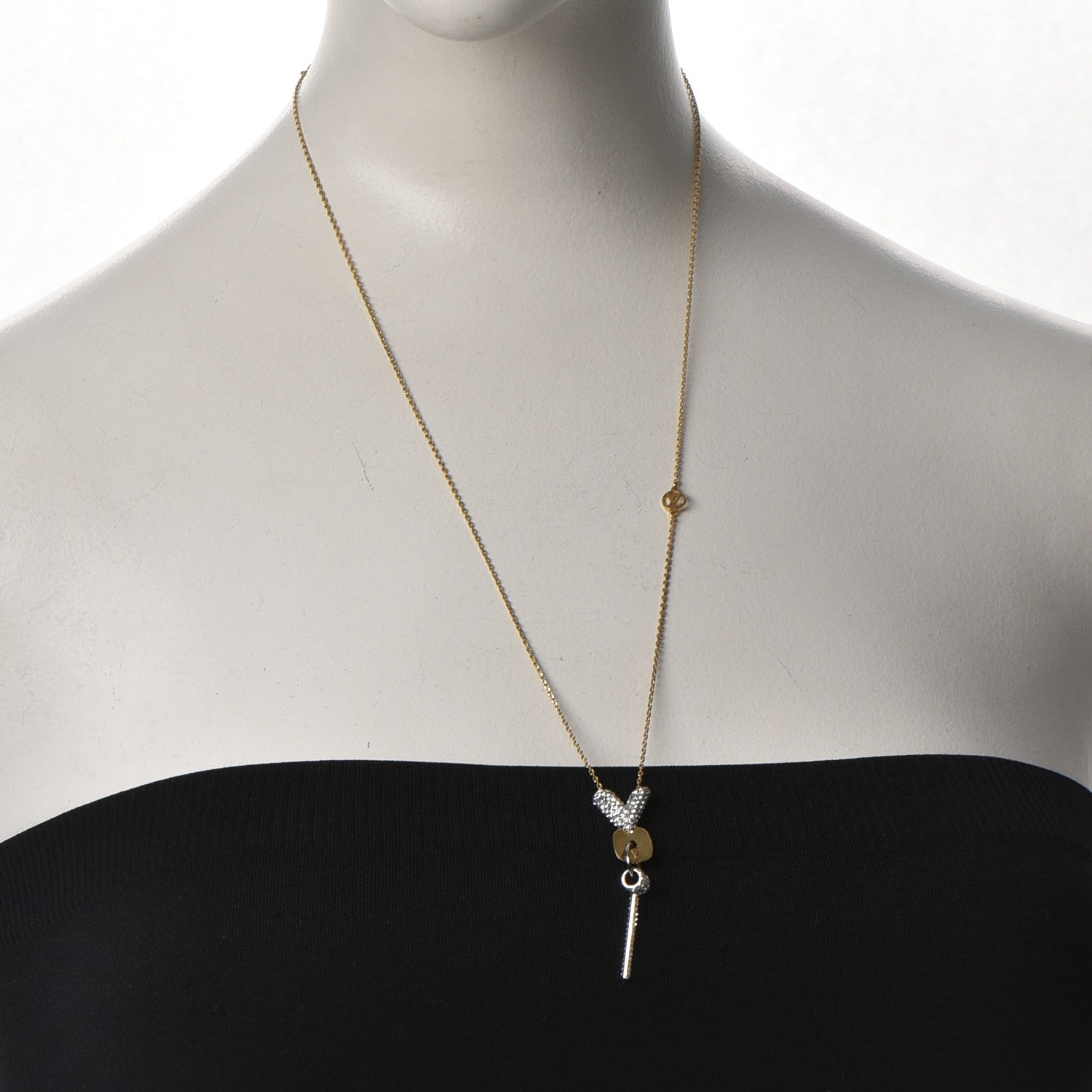 Louis Vuitton Swarovski Essential V Strass Pendant Necklace 2 of 8