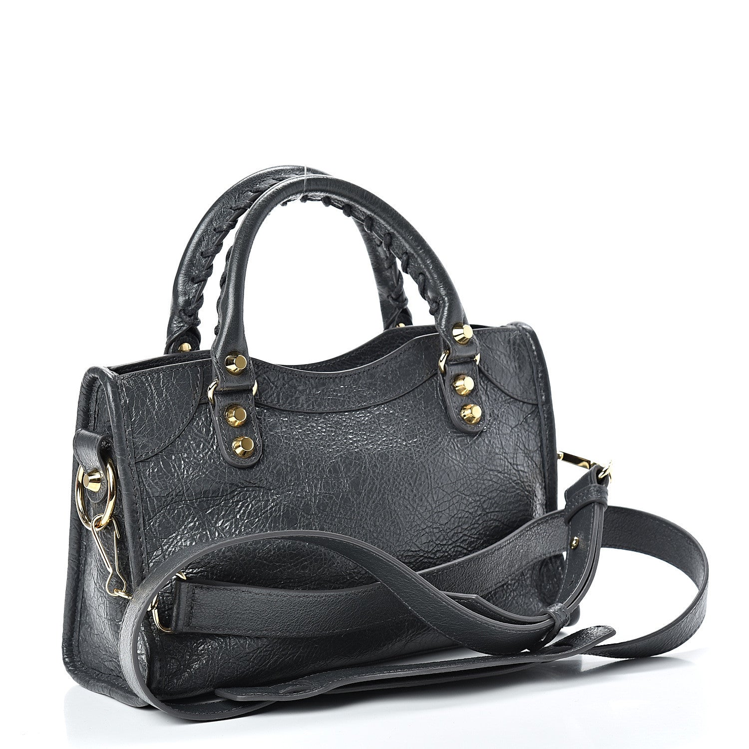 Balenciaga Agneau Classic Gold Hardware Mini City Gris Fossile 2 of 8