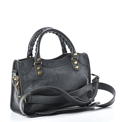 Balenciaga Agneau Classic Gold Hardware Mini City Gris Fossile 2 of 8