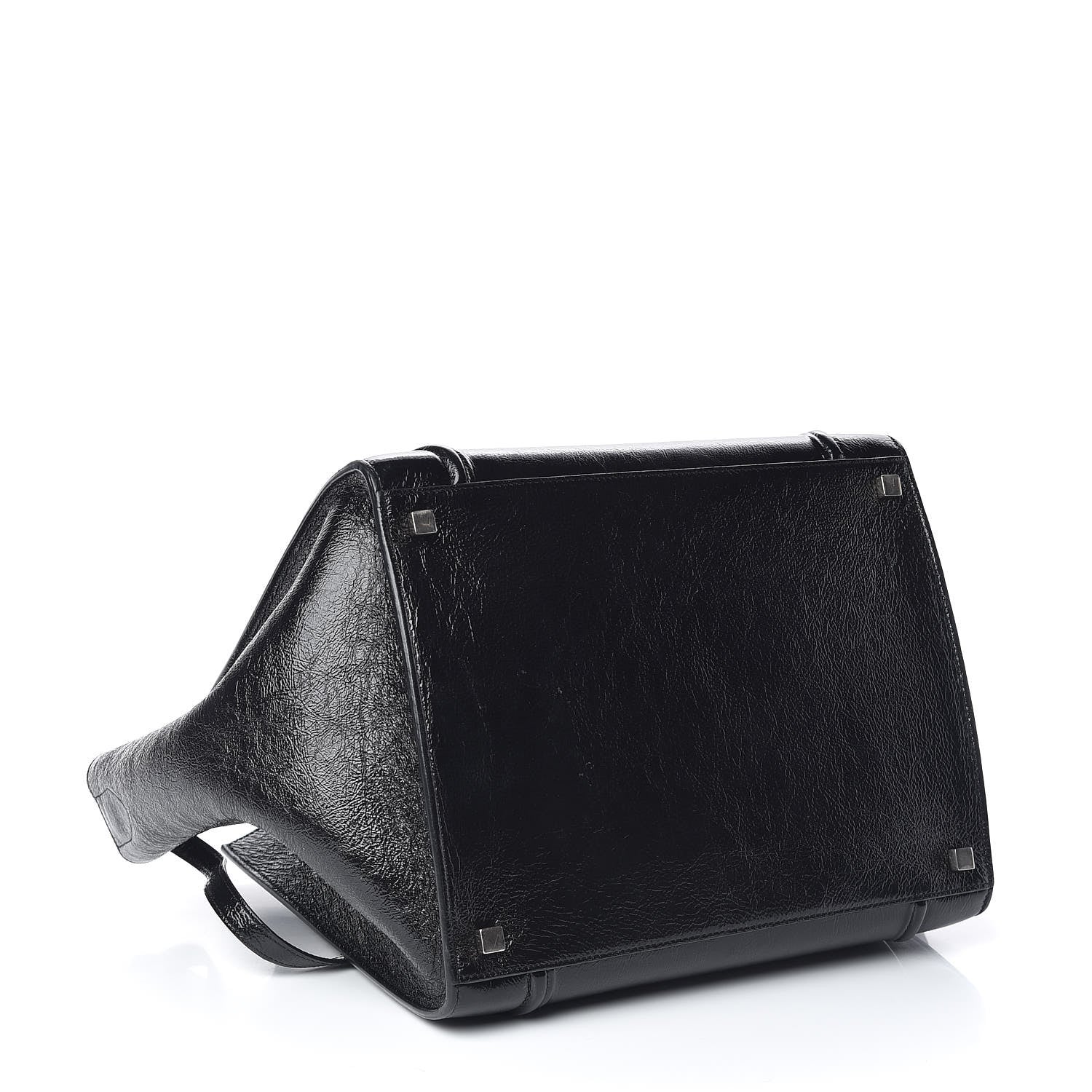 Celine Crinkled Patent Calfskin Medium Phantom Luggage Black 4 of 10