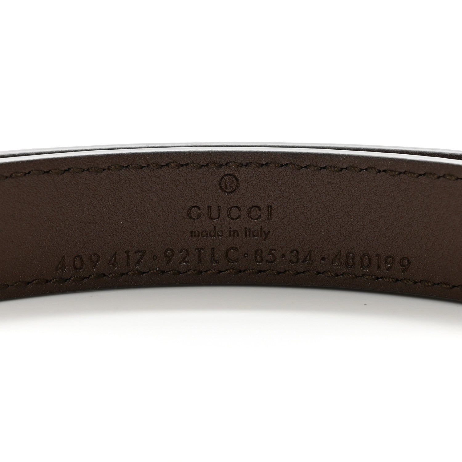 Gucci GG Supreme Monogram Matte Plutone Calfskin Double G 20mm Belt 85 34 Beige Ebony New Acero 3 of 8