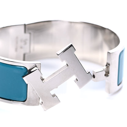 Hermes Enamel Wide Clic Clac H Bracelet PM Bleu Profond 4 of 5