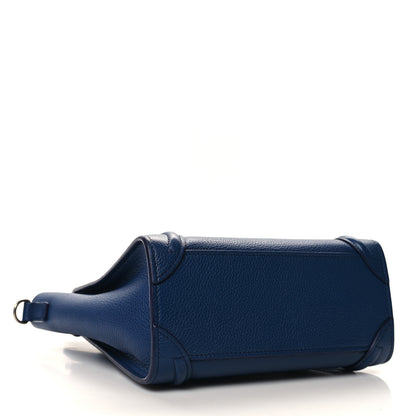 Celine Drummed Calfskin Nano Luggage Indigo 4 of 12