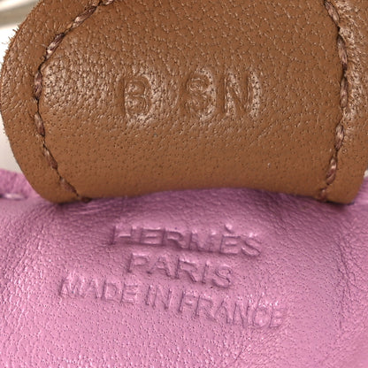 Hermes Milo Lambskin Grigri Rodeo Horse Bag Charm PM Mauve Sylvestre Craie Chai 3 of 4