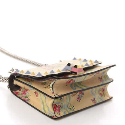 Fendi Vitello Marie Antoinette Print Scalloped Mix Studded Small Kan I Shoulder Bag Panna Multicolor 4 of 10