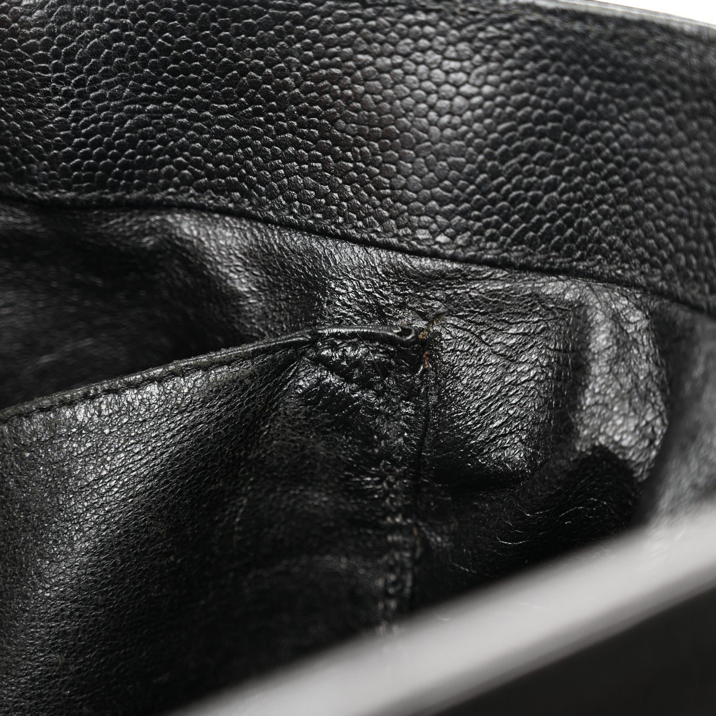 Caviar Quilted Shopping Tote Black