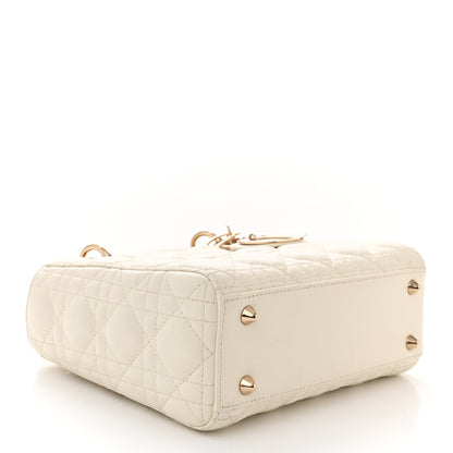 Christian Dior Lambskin Cannage Small My ABCDior Lady Dior White 4 of 11