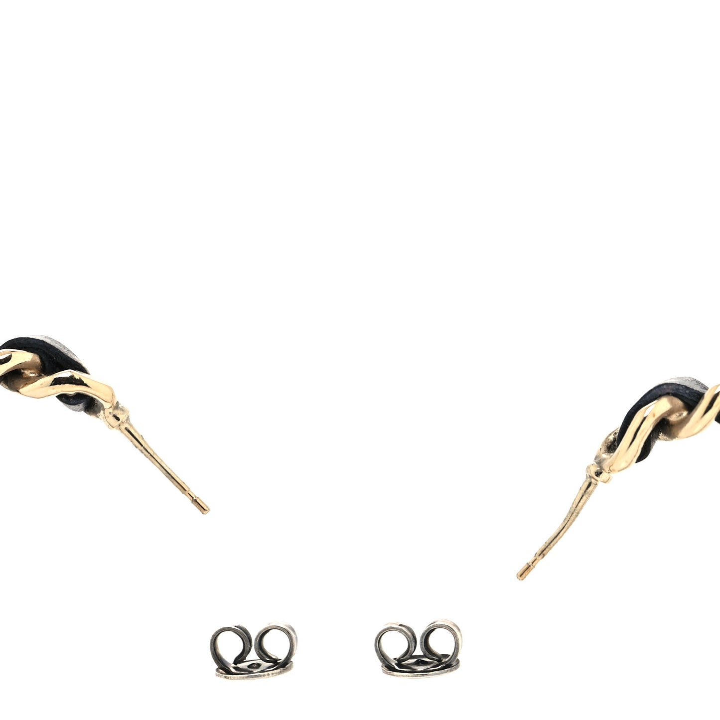 Lambskin CC Chain Hoop Earrings Gold