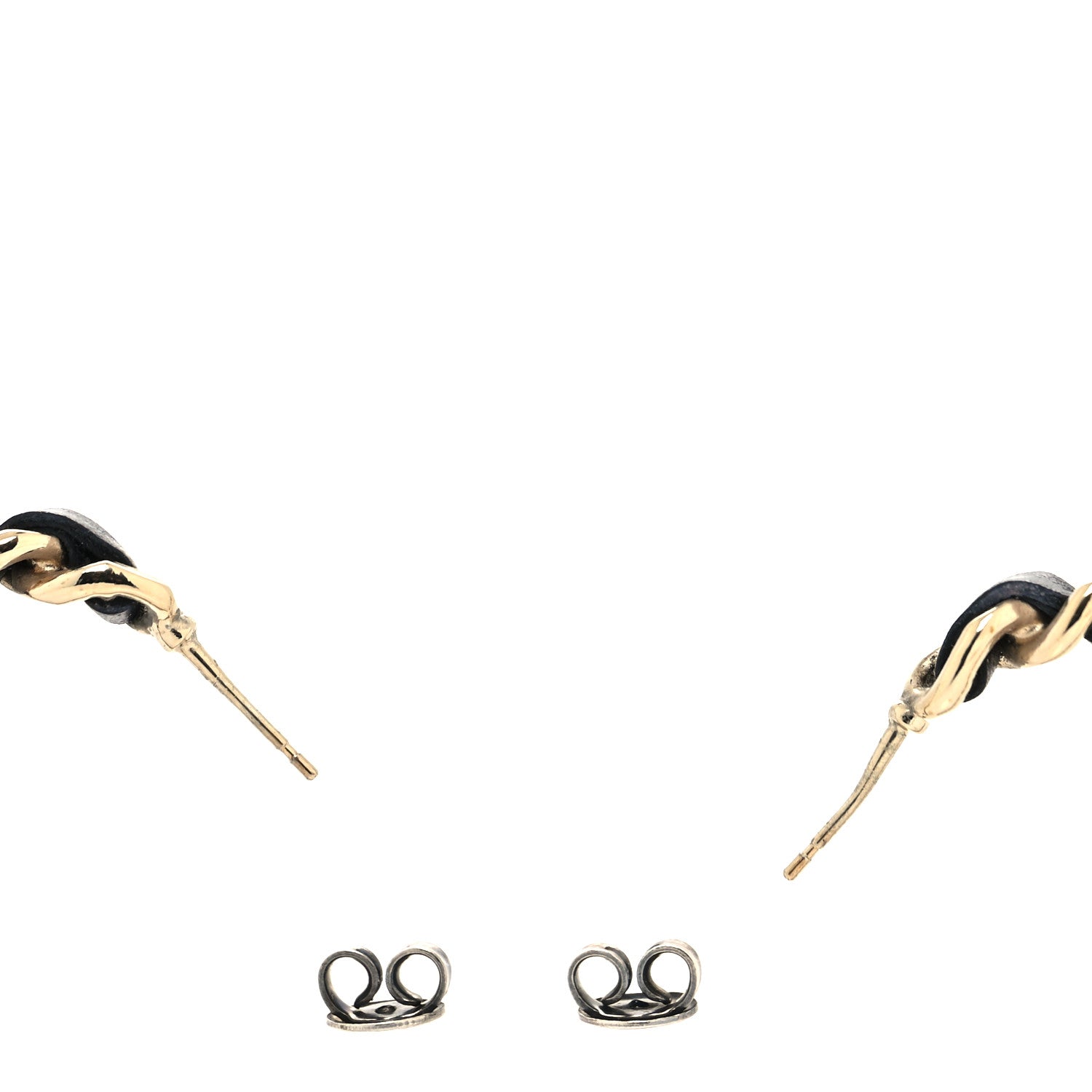 Chanel Lambskin CC Chain Hoop Earrings Gold 3 of 4