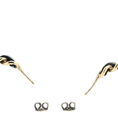 Chanel Lambskin CC Chain Hoop Earrings Gold 3 of 4