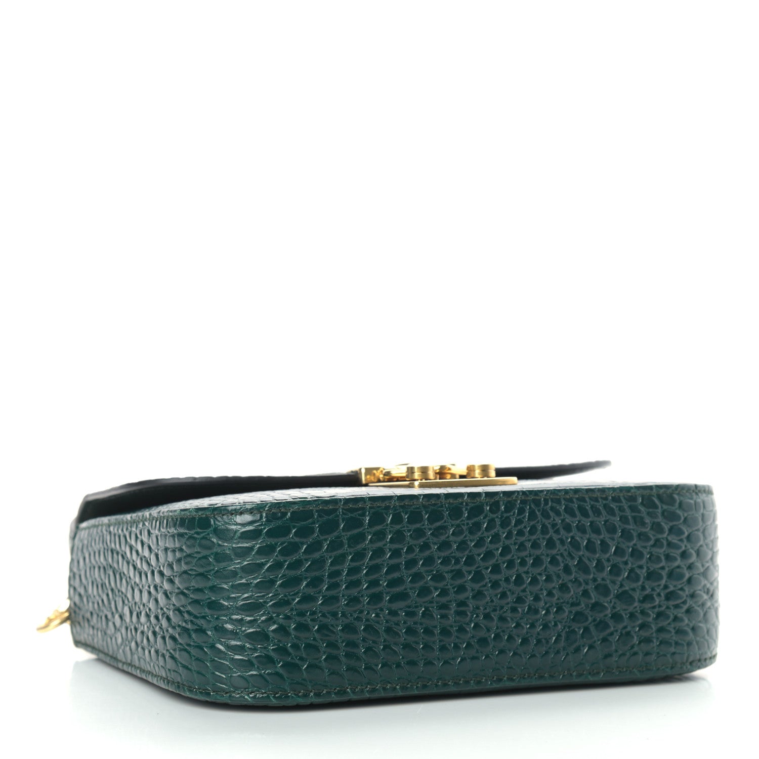 Miu Miu Crocodile Print Calfskin Top Handle Bag Emerald 3 of 9