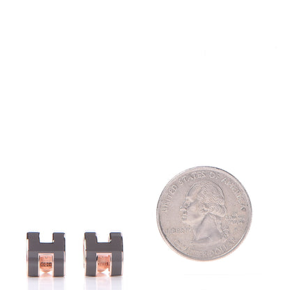 Hermes Rose Gold Lacquered Pop H Earrings Etain 2 of 6