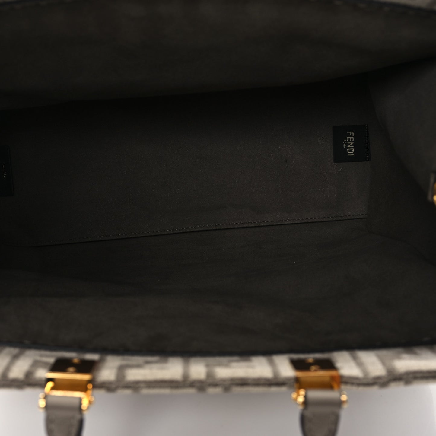 Chenille Vitello Cher FF Medium Fendi Sunshine Shopper Tote Tortora