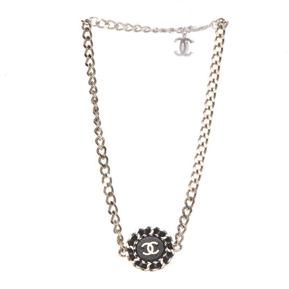 Chanel Lambskin CC Chain Short Necklace Black Gold 4 of 6