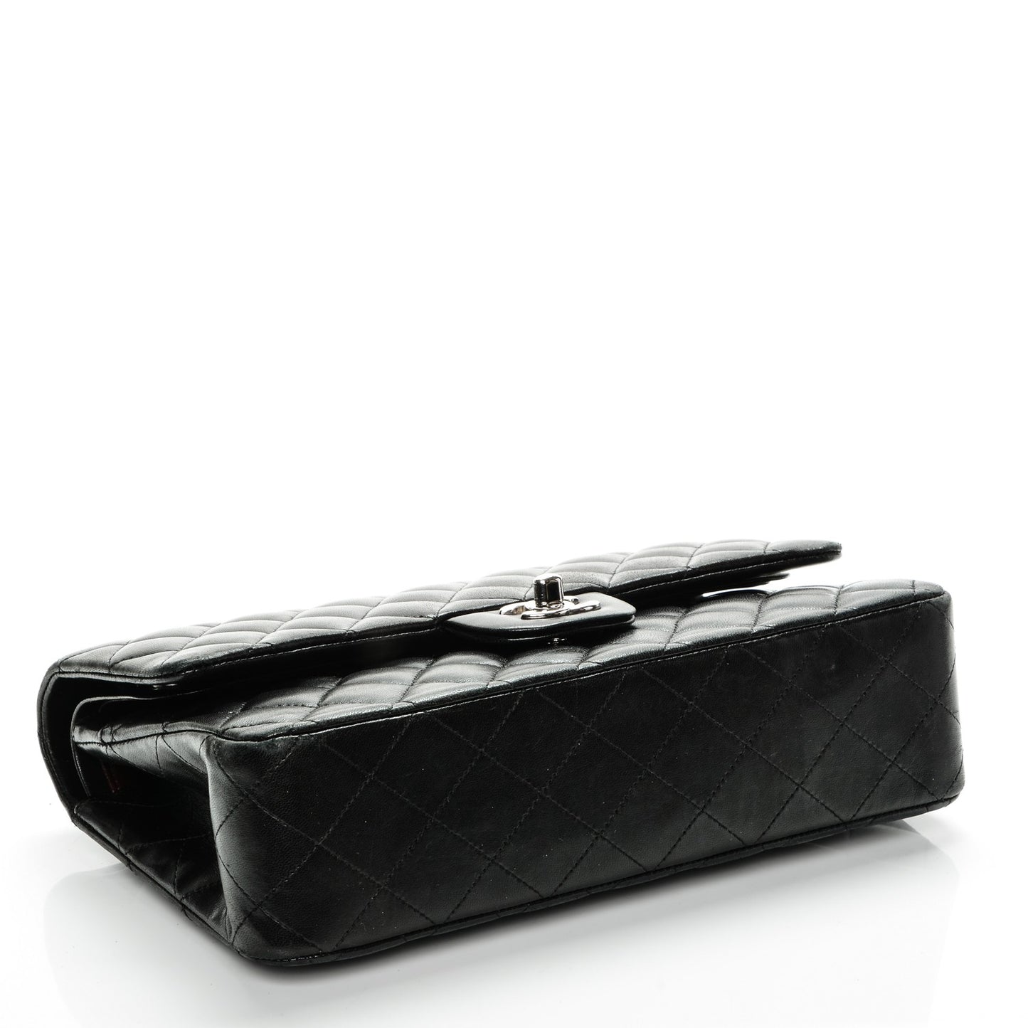 Lambskin Quilted Medium Double Flap Black