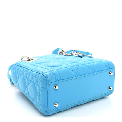 Christian Dior Lambskin Cannage Mini Lady Dior Blue 4 of 11