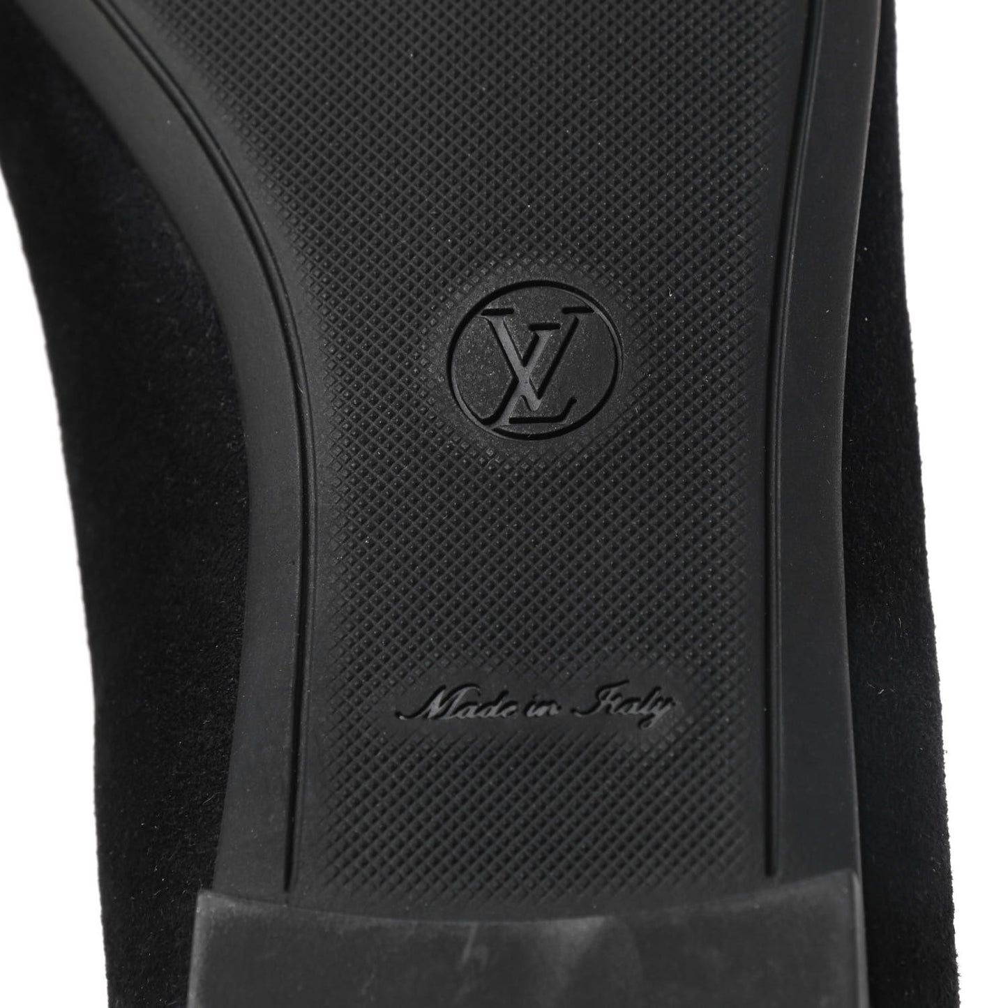 Suede Monogram Uniformes Ballet Flats 36 Black