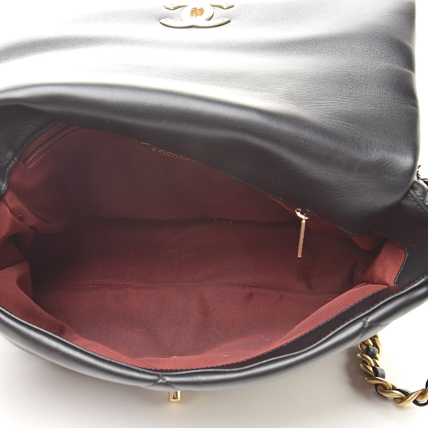 Lambskin Quilted Large 19 Flap Black