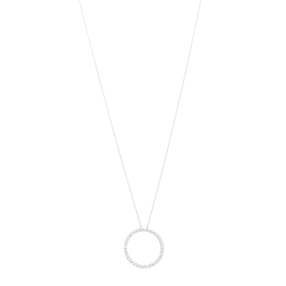 Roberto Coin 18K White Gold Diamond Medium Tiny Treasures Circle Pendant Necklace 1 of 8