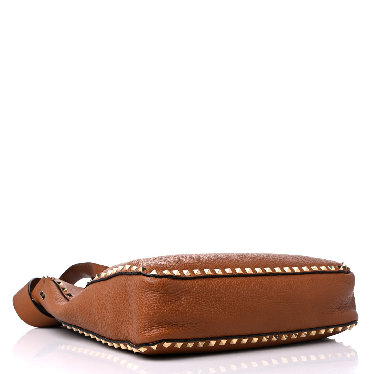 Pebbled Calfskin Small Rockstud Flip-Lock Messenger Bag Light Cuir