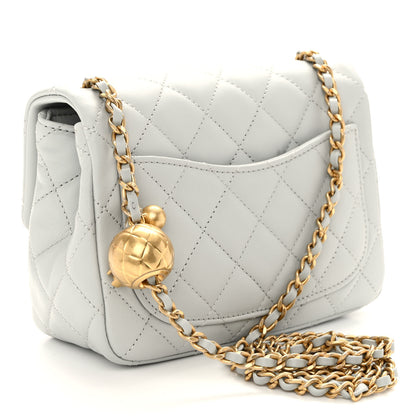 Chanel Lambskin Quilted Mini Pearl Crush Flap Light Grey 3 of 10