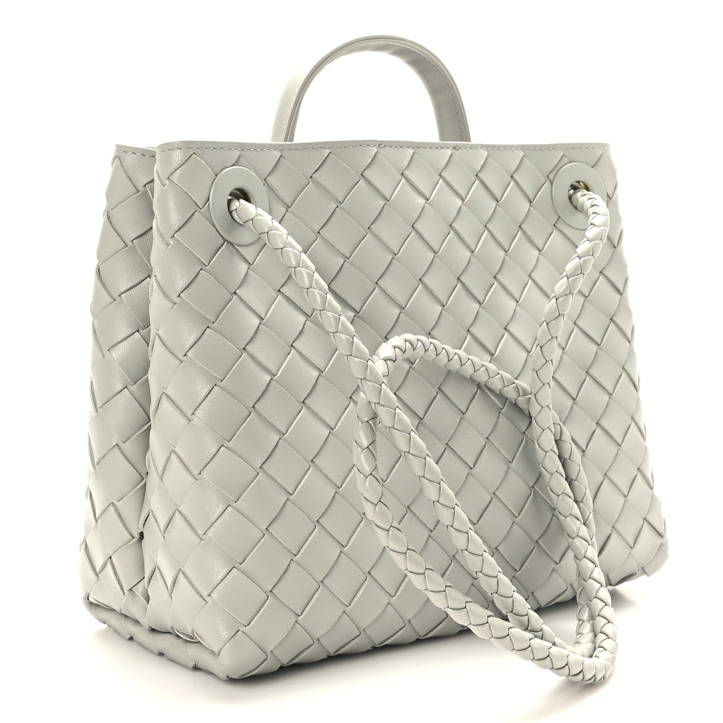 Nappa Intrecciato Small Andiamo Shoulder Bag Agate Grey