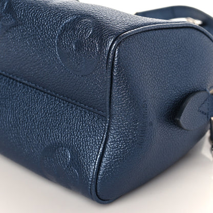 Louis Vuitton Metallic Empreinte Monogram Giant Speedy Bandouliere 20 Navy Nacre 8 of 8