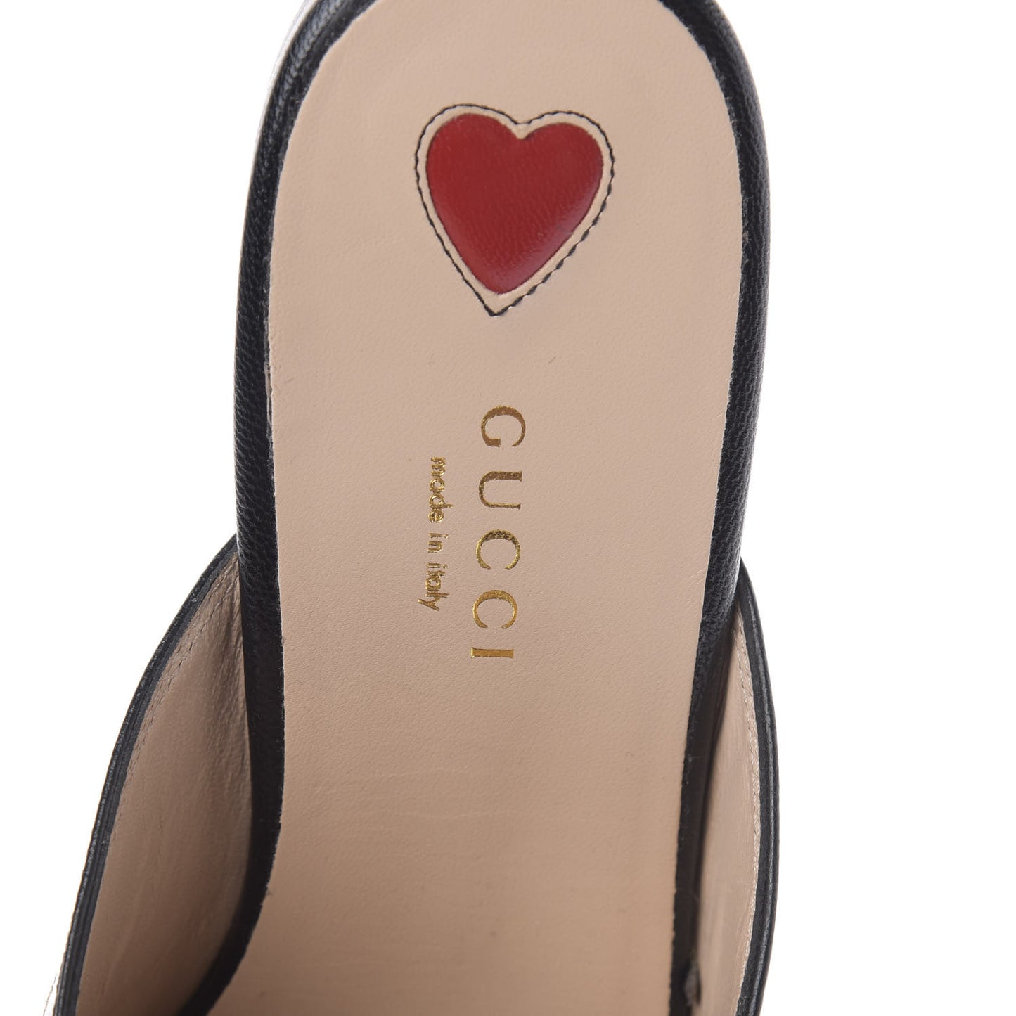 Goatskin Bee Star Embroidered Womens Princetown Slippers 38.5 Black