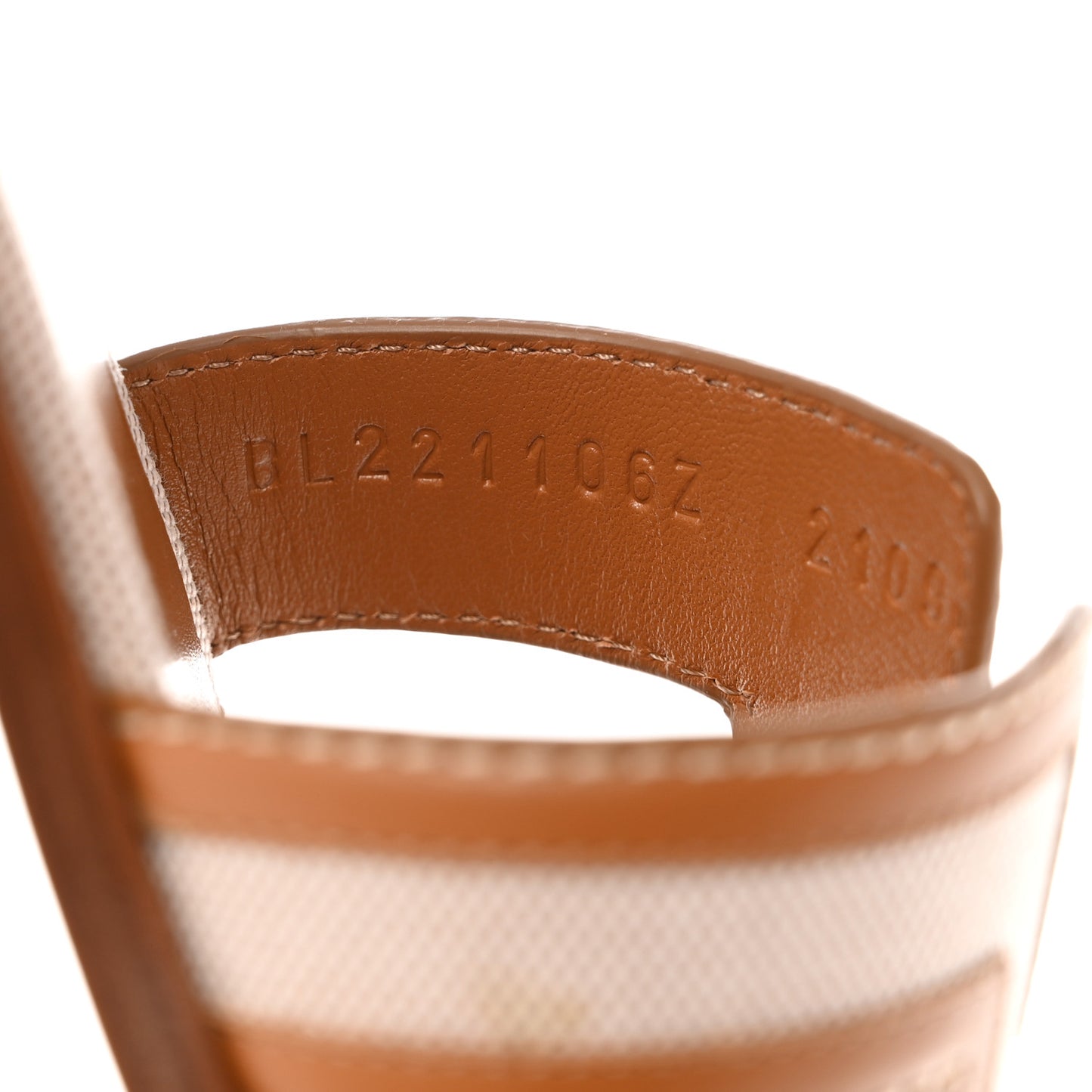 Calfskin Canvas Oran Sandals 37 Noisette Beige Dore