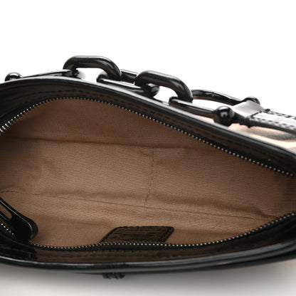 Burberry Patent Supernova Check Link Stirrup Small Bag Black 5 of 11