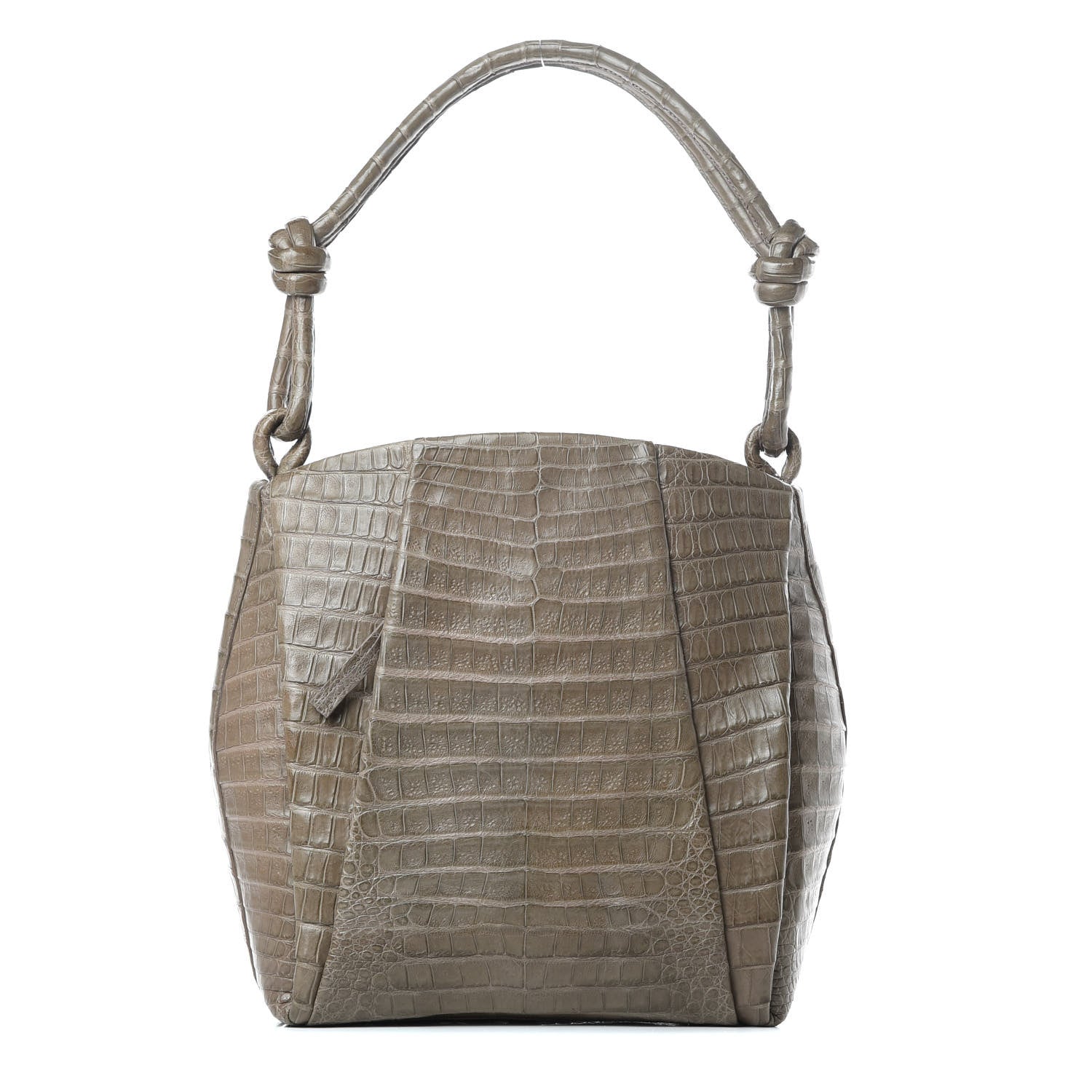 Nancy Gonzalez Crocodile Shoulder Bag Taupe 1 of 11