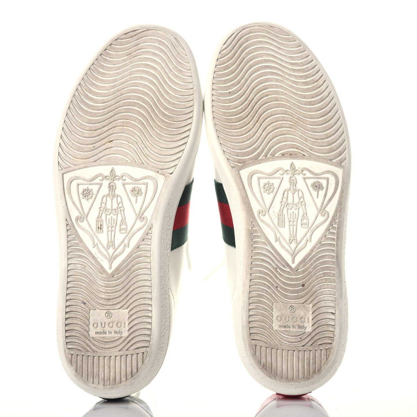 Calfskin Ayers Bee Embroidered Womens Ace Sneakers 35 White Green