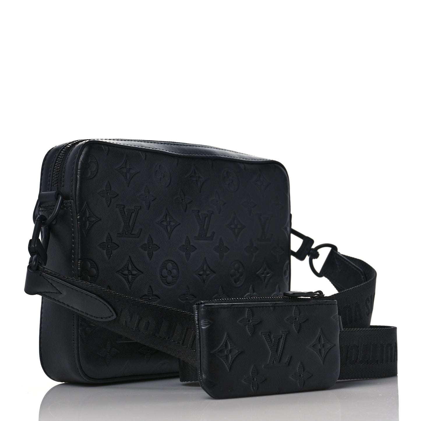 Calfskin Monogram Shadow Duo Messenger Black