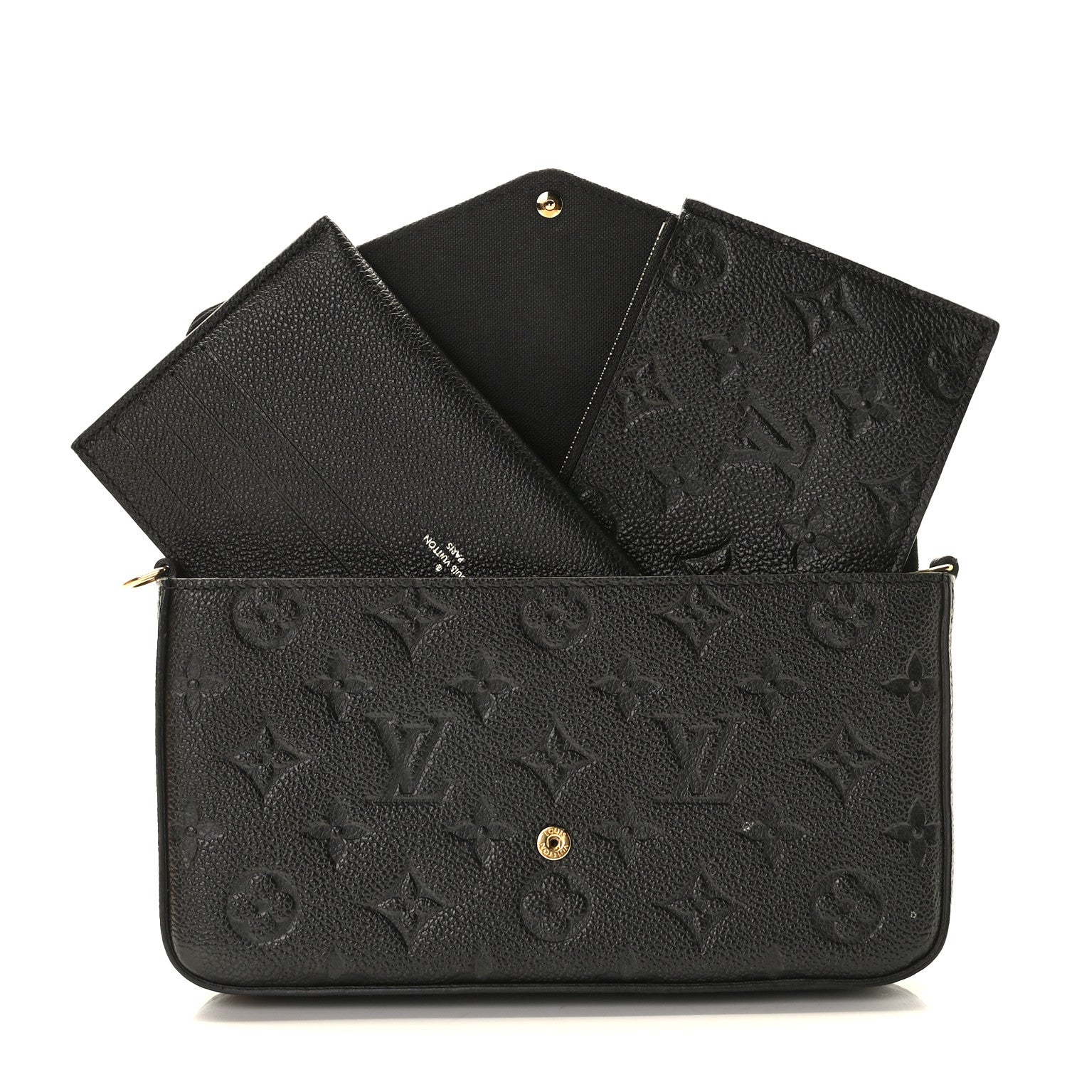 Louis Vuitton Empreinte Pochette Felicie Chain Wallet Black 3 of 10