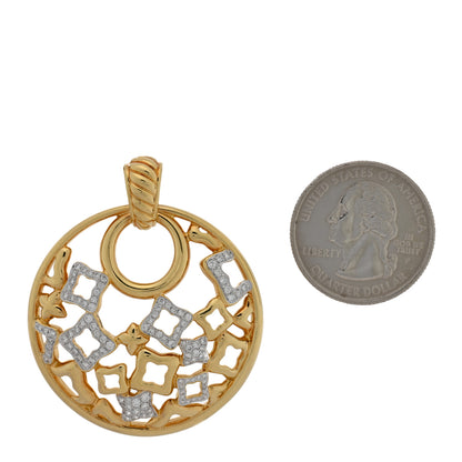 David Yurman 18K Yellow Gold Diamond Quatrefoil Pendant 2 of 3