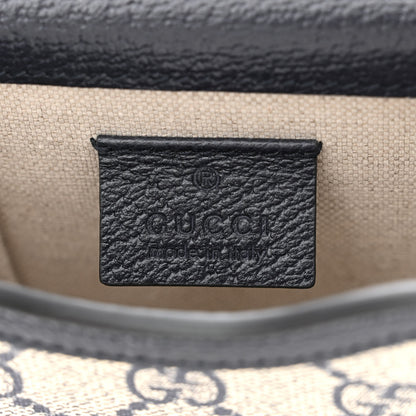 Gucci GG Supreme Monogram Textured Dollar Calfskin Mini Horsebit 1955 Crossbody Bag Beige Blue 6 of 10