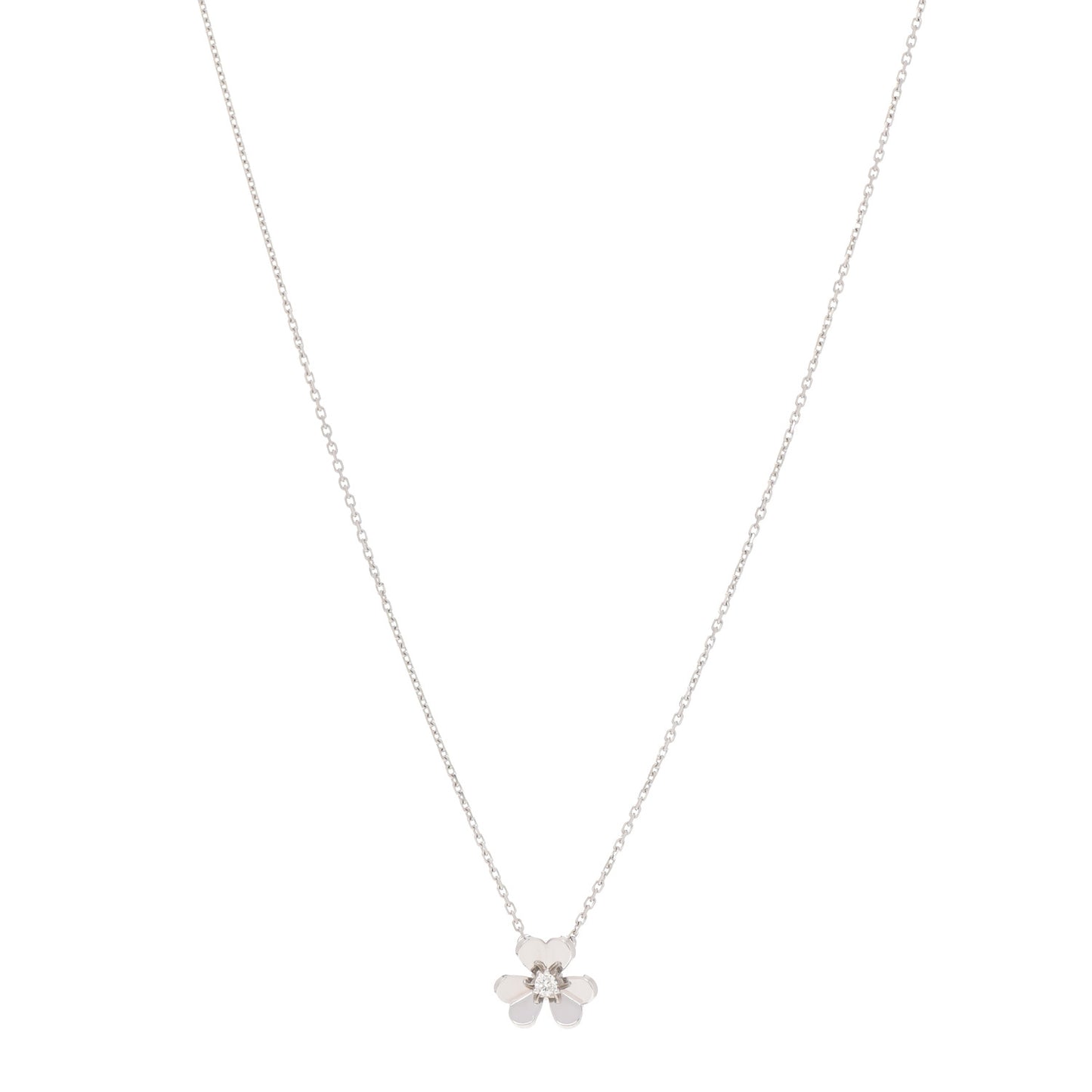 18K White Gold Diamond Mini Frivole Pendant Necklace