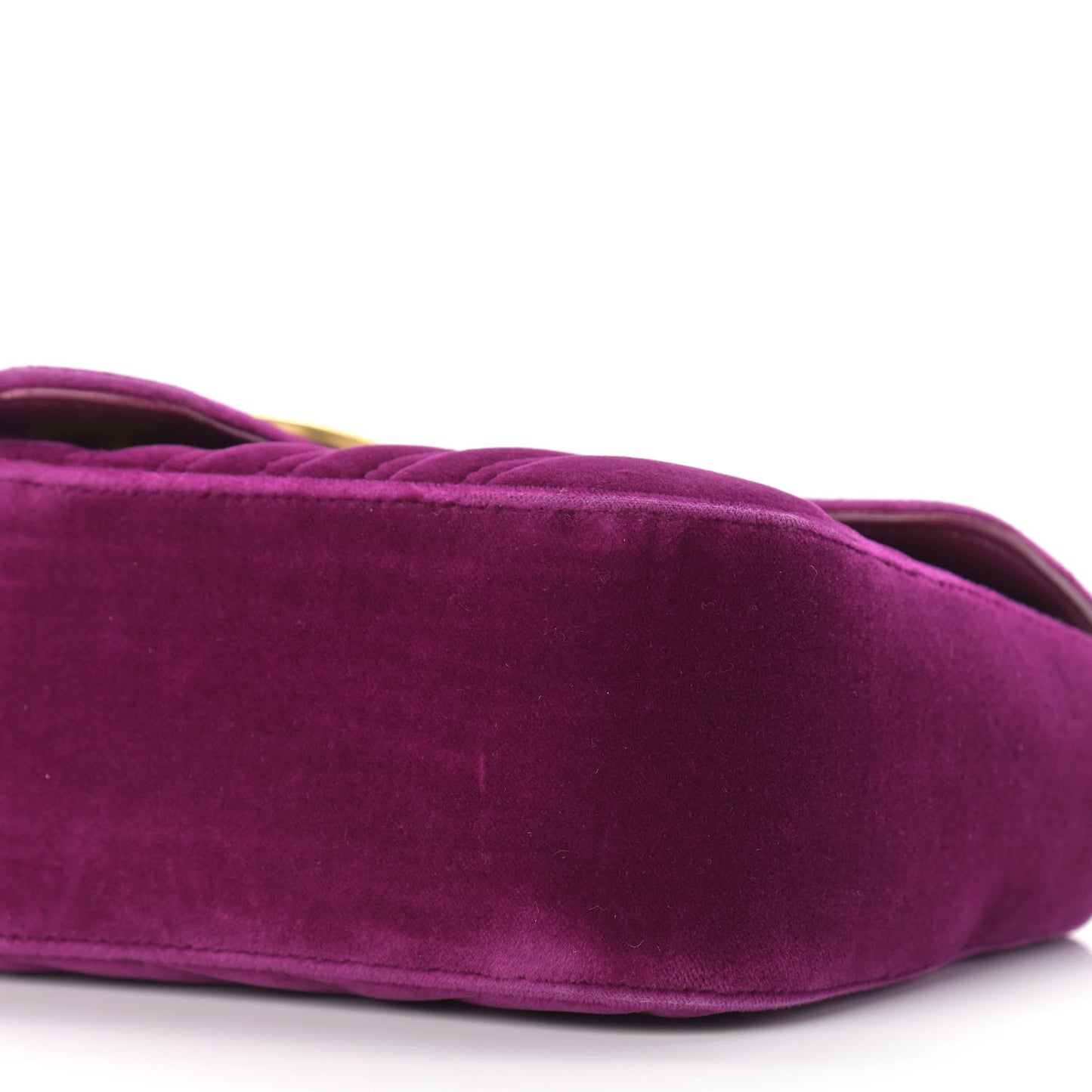 Velvet Matelasse Small GG Marmont Shoulder Bag Fuchsia Violet Cyclamen