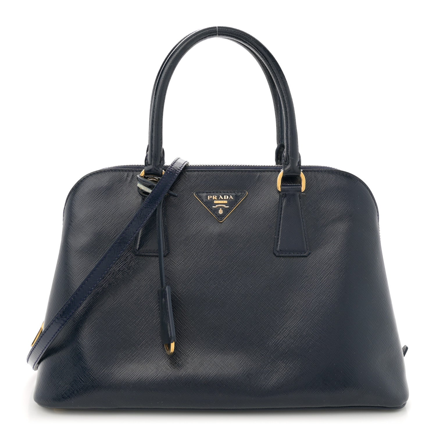 Prada Saffiano Vernice Medium Promenade Tote Royal 1 of 15