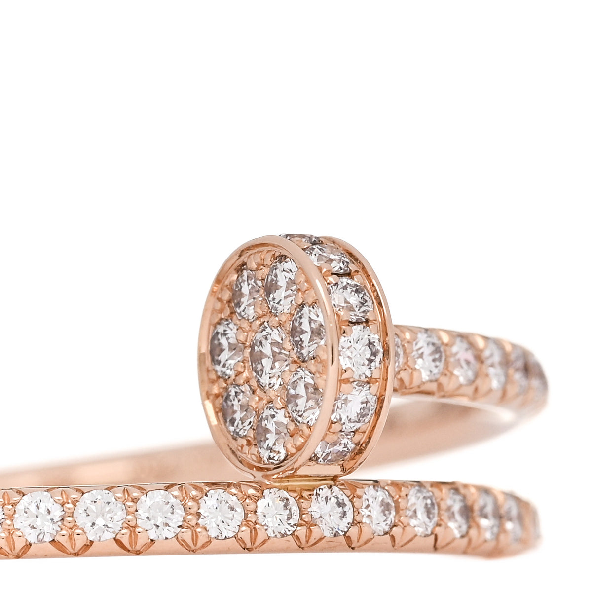 Cartier 18K Pink Gold Diamond Juste Un Clou Paved Ring 58 8.5 4 of 6