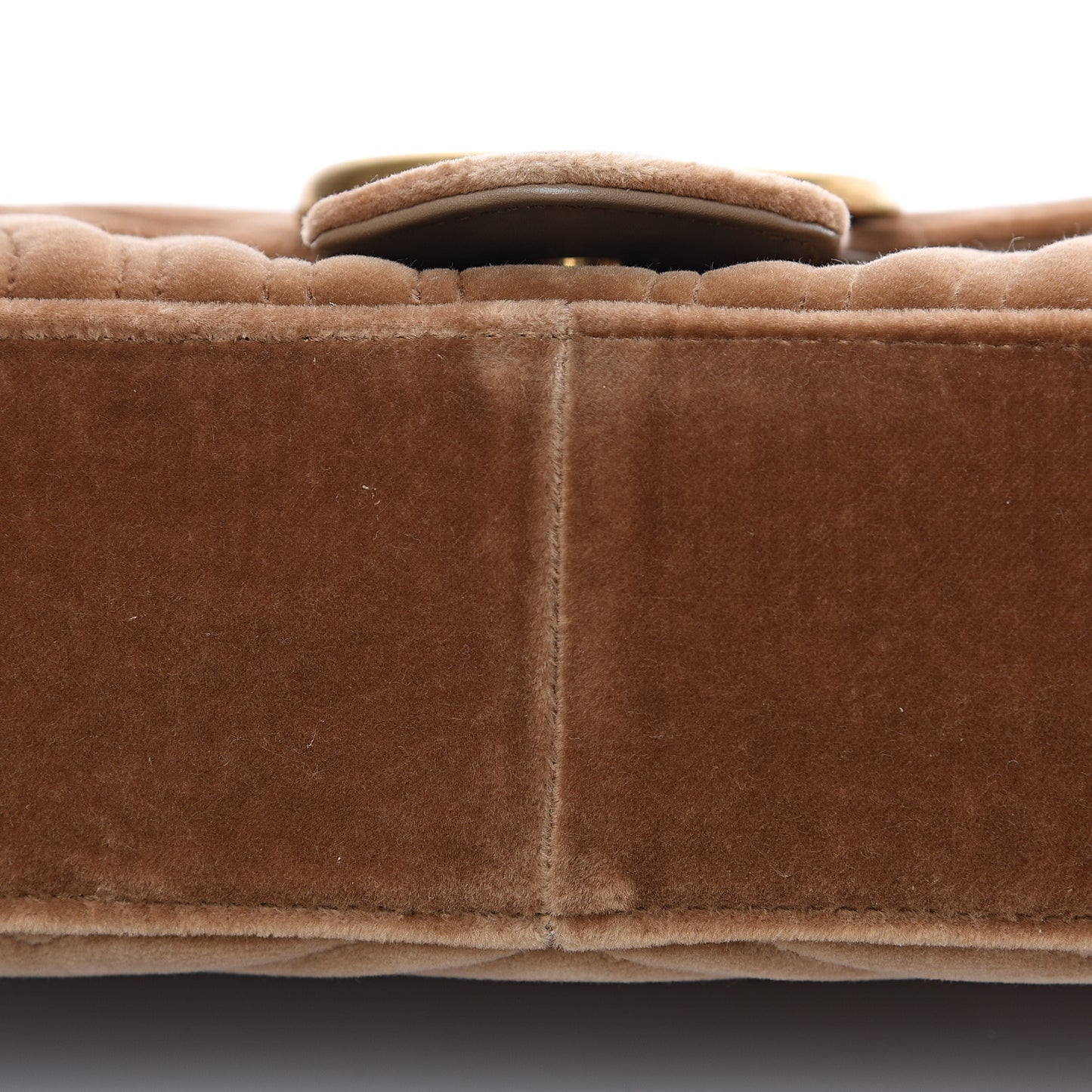 Velvet Matelasse Medium GG Marmont Shoulder Bag Taupe