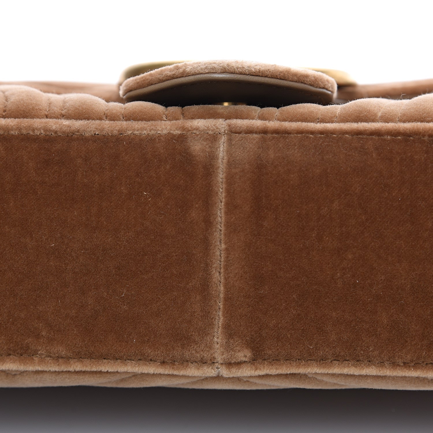 Gucci Velvet Matelasse Medium GG Marmont Shoulder Bag Taupe 8 of 10
