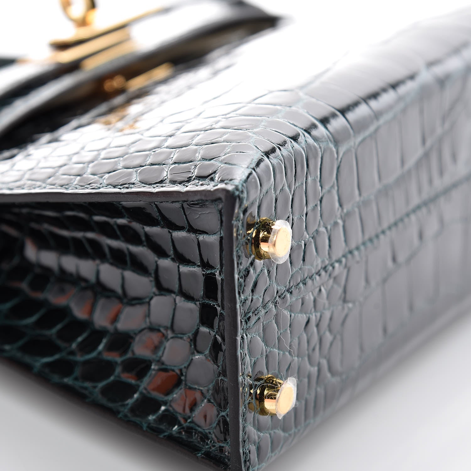 Hermes Shiny Alligator Mini Kelly Sellier 20 Vert Cypress 7 of 30