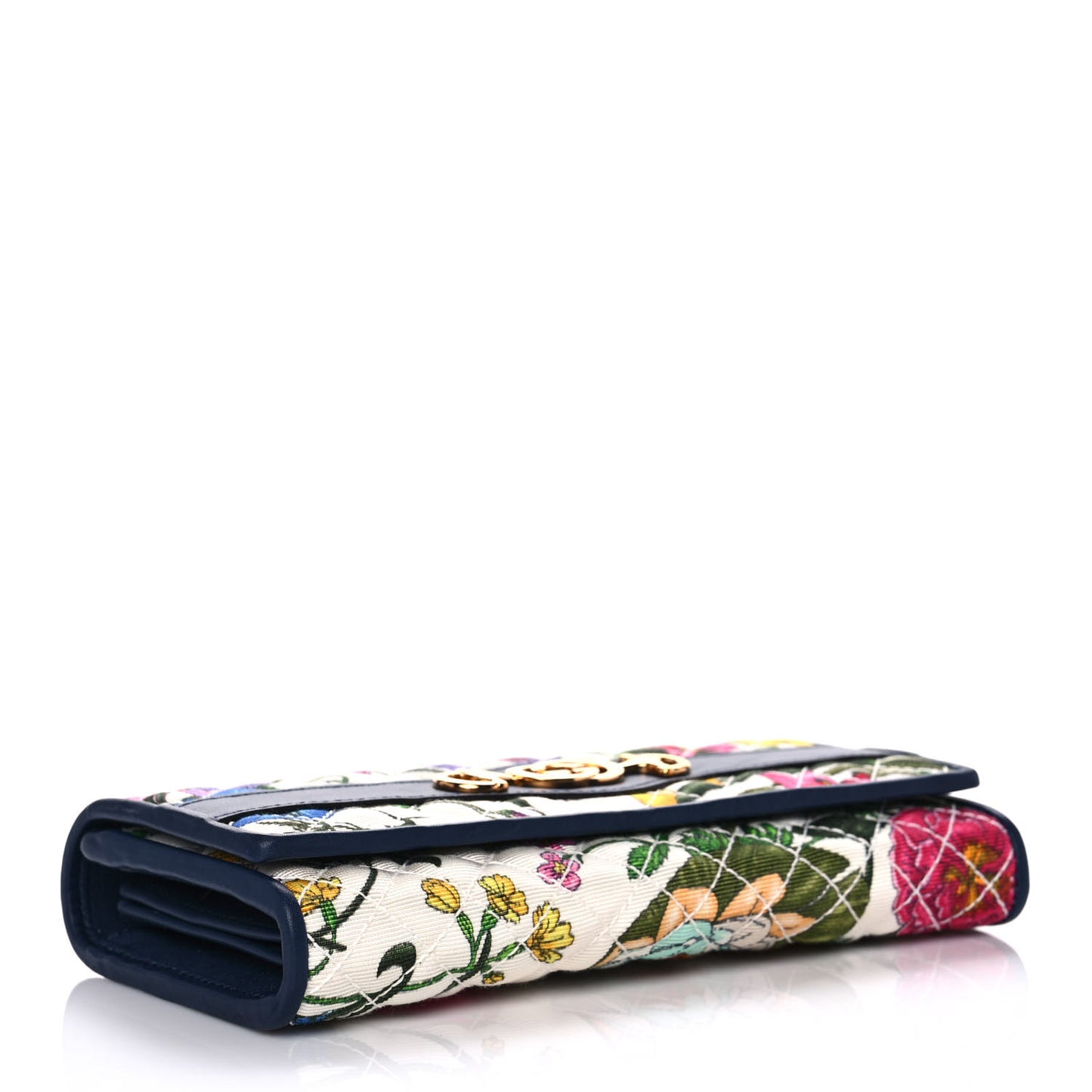 Canvas Flora Floral Trapuntata Zumi Continental Wallet Great White Multicolor Blue Agata