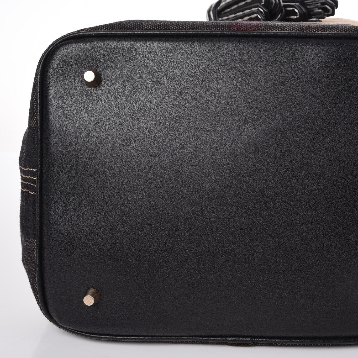 Burberry Canvas Mega Check Medium Ashby Tassel Hobo Black 10 of 11