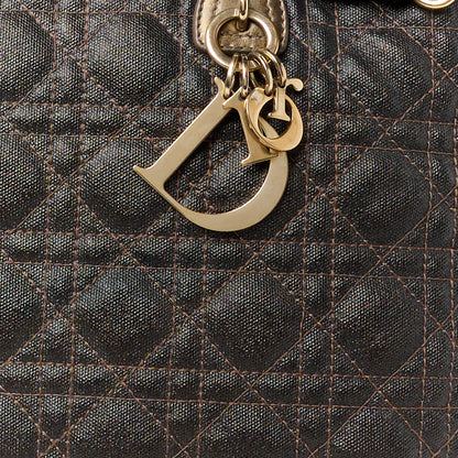 Christian Dior Coated Canvas Cannage Medium Panarea Tote Bronze 9 of 15