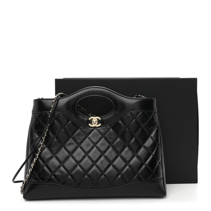 Chanel Shiny Lambskin Quilted 31 Shopping Bag Black 11 of 11